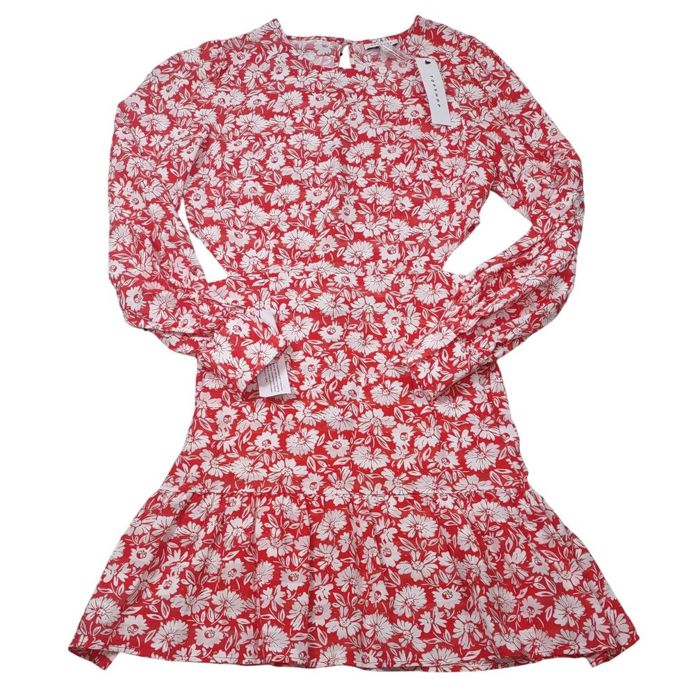 Topshop Floral Dress with Large Cut Outs, Size 6